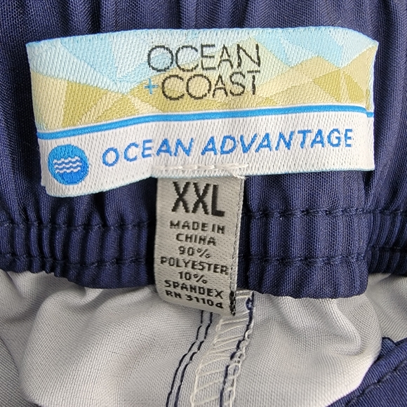 Men's Ocean Coast Blue Yellow Swim Trunks Board Shorts XXL Surf - Picture 3 of 6